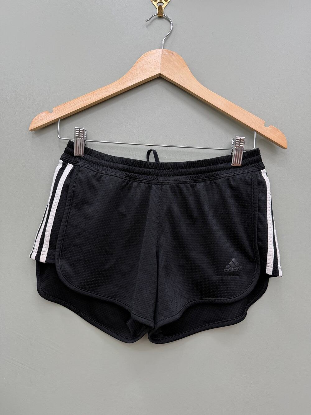 Adidas Climalite Running Shorts Black 3 Stripe Athletic Shorts Women's S